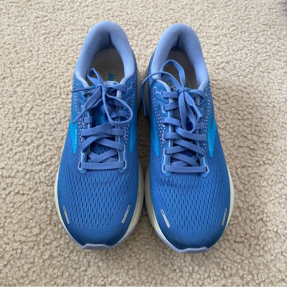 💋SOLD💋Brooks Women's Ghost 14 Blue/Ocean/Oyster Running Shoes Size 7.5 - Picture 2 of 10
